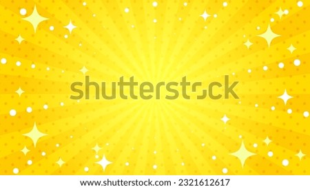 Cute background illustration of concentrated lines with twinkling stars (yellow)