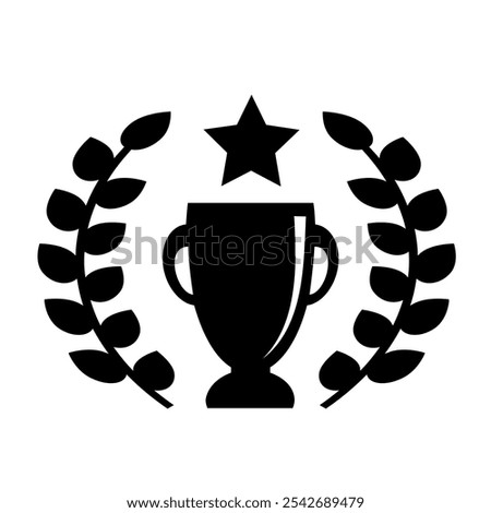 Vector illustration, badge, cup logo and achievements. isolated on a white background.