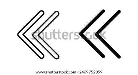 Angle double Icon. Symbol isolated white background. vector illustration. color editable.