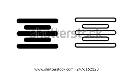 Align center set Icon Symbol isolated white background. vector illustration. color editable.