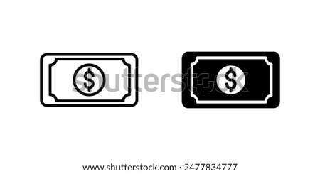 Money set User Icon Symbol isolated white background. vector illustration. color editable.