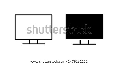  TV Icon set .Symbol isolated white background. vector illustration. color editable.