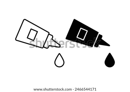 Vector glue icon on white background. Liquid glue