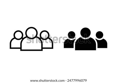 Browse icon sets. Symbol of group of people for your web site design, logo, app, UI Vector design. User icon, silhouette isolated on white background.