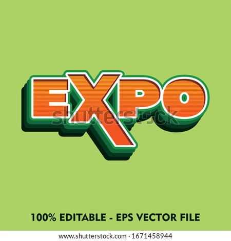 Editable text effect - expo logo style Premium Vector
