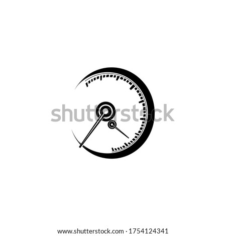 Illustration graphic vector of speedometer with black color. Fit for automotive logo element, etc.