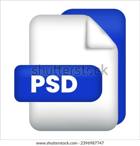 PSD file format icon vector illustration, PSD file symbol vector for web site and app. Blue design icon of jpg file
