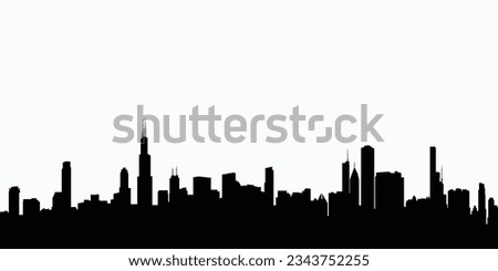 Chicago city skyline in silhouette. Easy to change the color