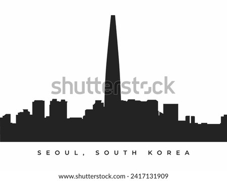 Seoul city skyline silhouette illustration in vector format