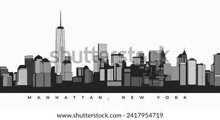 Manhattan city skyline silhouette illustration