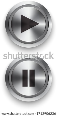 Technology Buttons (Vector and Illustration) - Isolated on white background.