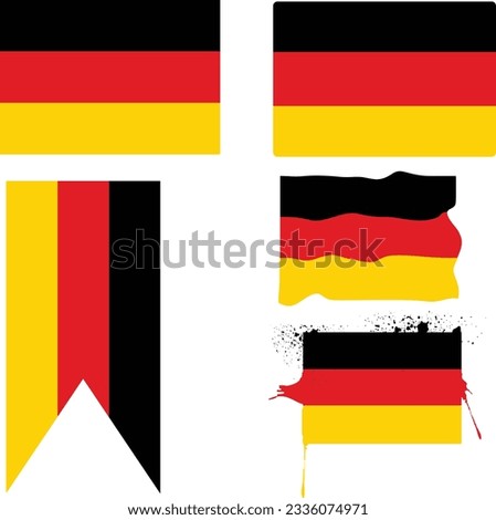 German , germania country flag set vector illustrations