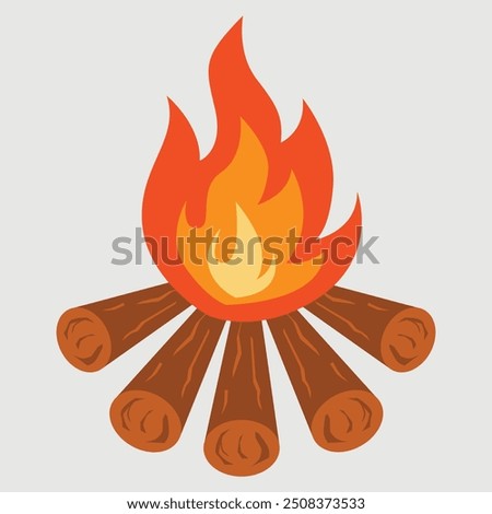 Bonfire or campfire vector icon