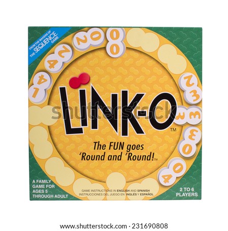 RIVER FALLS,WISCONSIN-NOVEMBER 19,2014: A Link-O board game box. Link-O is a game distributed by JAX LTD.