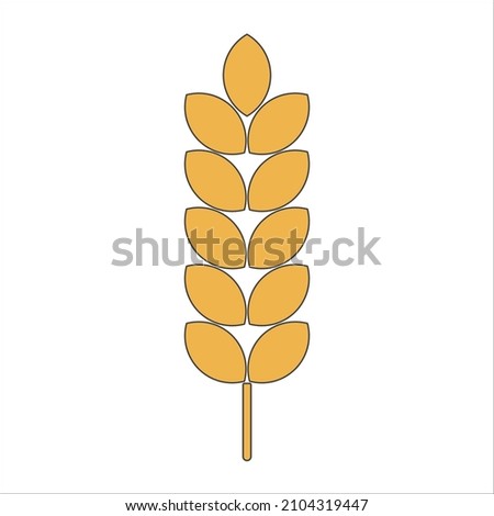 Vector Spikelet isolated on white background. Spica plant. Wheat, rice, rye ear, symbol of farming, bread, harvest Zdjęcia stock © 
