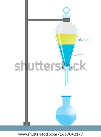 Separatory funnel illustration of chemistry 