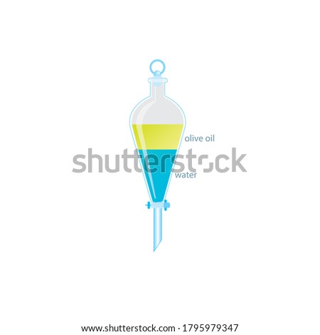 Educational Chemistry Separatory funnel illustration. 