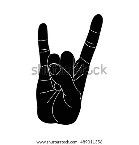 Hand Rock Gesture Stock Vector Illustration 489011356 : Shutterstock