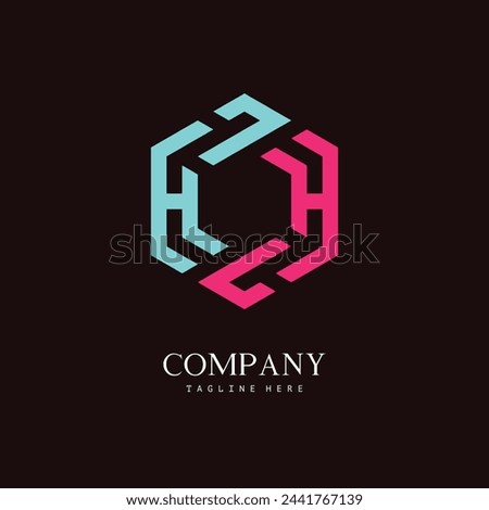 A unique, hexagon-shaped monogram logo with the initial letter H and L. Suitable for various businesses.