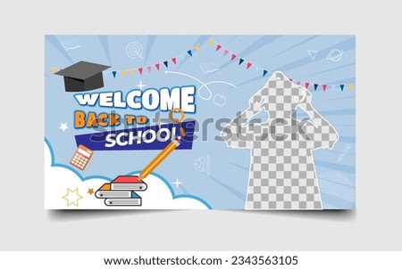 Back to school social media banner design or youtube thumbnail template