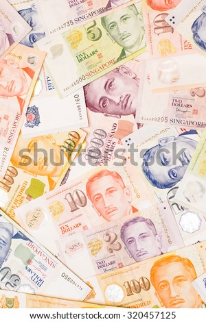 Colorful background and texture of Singapore dollar currency,money got profit from business