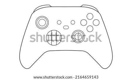 vector illustration of a white wireless gamepad for a game console