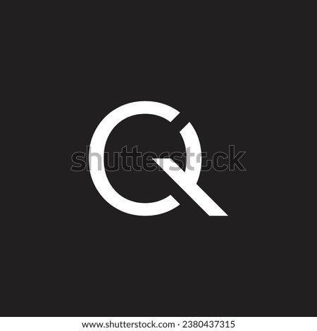 CQ, Q, C letters logo monogram design 