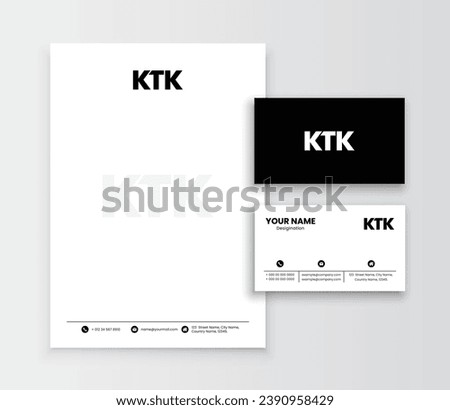KTK monogram logo, Letterhead, Business Card, eps