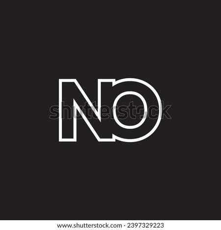 NO Letter Logo, ON Letter Monogram, N,O, Initials Letter,