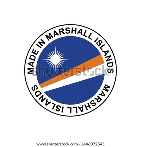 MADE IN MARSHALL ISLANDS circle stamp with flag on white background vector illustration