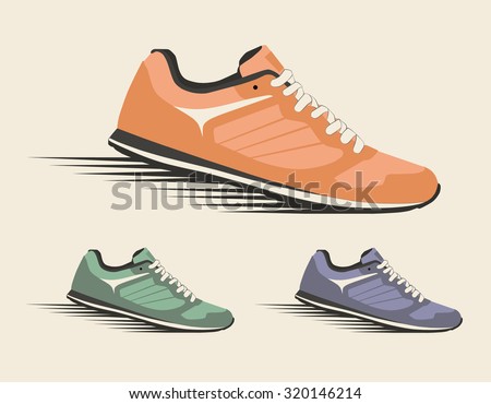 Vector illustration of Sport shoes for running