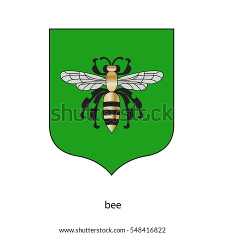 green bee. vector symbol