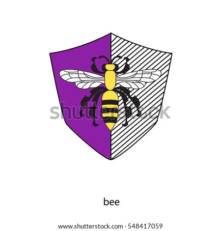 purple bee. vector symbol