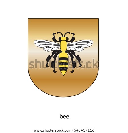 gold bee. vector symbol