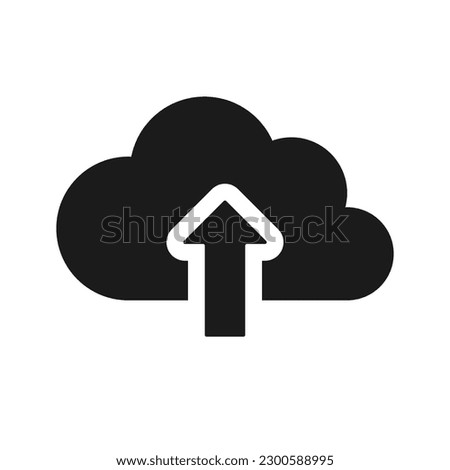 Cloud upload icon. Upload cloud arrow. shape style icon. Upload cloud computing. filled vector sign. Upload symbol.