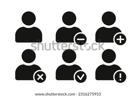 user profile, add user, delete user, confirm user, account, profile vector icon