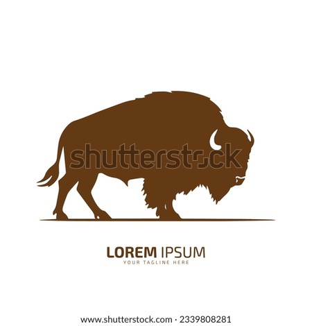 bull logo icon silhouette bison, ox logo symbol style bull vector illustration buffalo logo silhouette isolated.