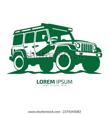 Minimal logo of jeep icon off road vector car silhouette isolated design