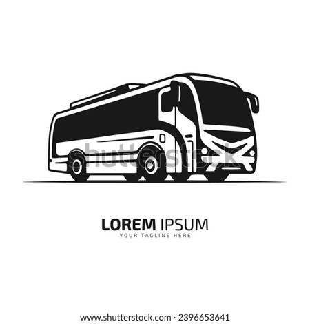 A logo of transport bus vector icon design silhouette coach bus, children bus concept