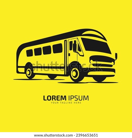 A logo of school bus vector icon design silhouette coach bus, children bus concept