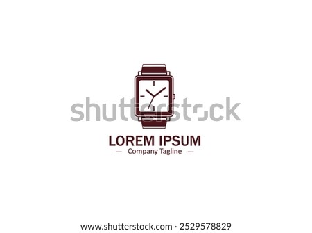 A analog wristwatch, ideal for luxury brands. Watch logo, icon, vector, illustration design, abstract frame watch.