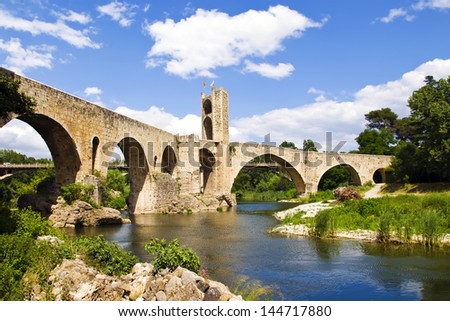 An ancient bridge in Besalu, Spain