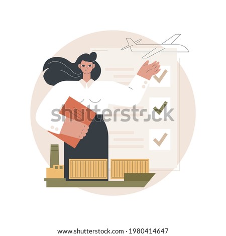 Customs clearance abstract concept vector illustration. Customs duties, import expert, licensed customs broker, freight declaration, vessel container, online tax payment abstract metaphor.