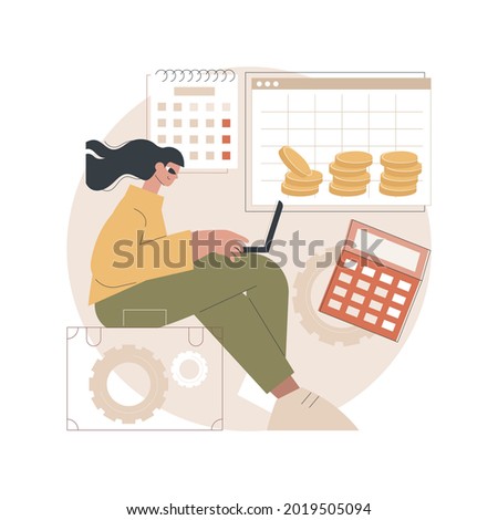 Budget planning abstract concept vector illustration. Balanced budget, money spending plan, company budget management, keep finances on track, emergency savings, expences control abstract metaphor. Photo stock © 