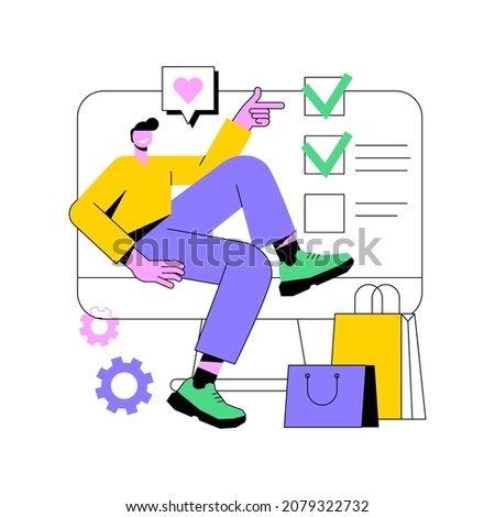 My orders list abstract concept vector illustration. Shopping list ID, customer name, add items to cart, ecommerce website menu, online store, curbside pickup, shopping cart abstract metaphor. ストックフォト © 