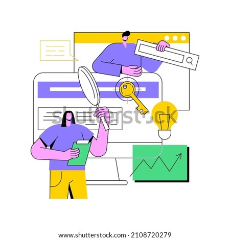 Copy optimization abstract concept vector illustration. Web text, shadow copy optimization algorithm, online business, boost traffic, target keywords, SEO writing method abstract metaphor. Stock foto © 