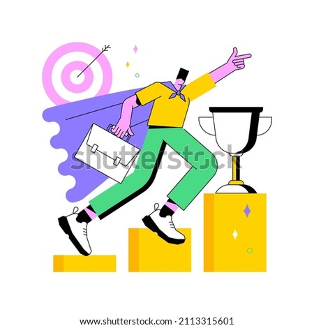 Goals abstract concept vector illustration. Business growth, strategic long-term planning, smart goals and objectives, setting mission, having purpose, future achievement abstract metaphor. 商業照片 © 