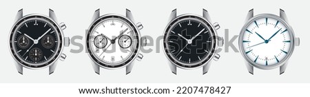 Watch. Iconic, original clock designs vector illustration drawings. watch vector icon black isolated