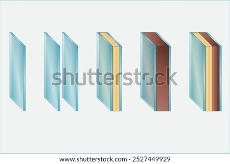 Glass. Glass and styrofoam. Physics glass question. Building wall. Identical glass, metal, styrofoam sheet. Heat conduction. Mathematics, geometry, physics, science.