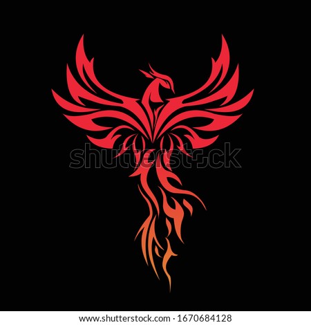 Phoenix Mascot Logo with Black Background 